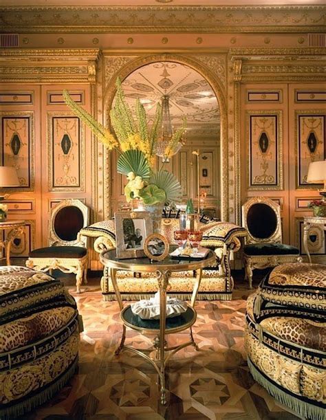 living room with Versace painting